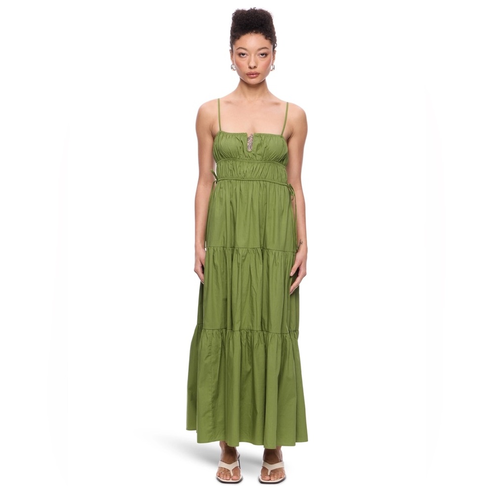 Moon River Green Maxi Dress